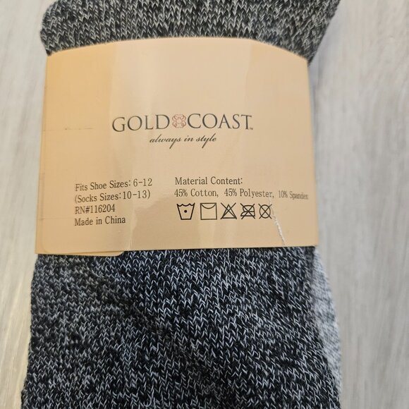 Gold Coast Men's Grey Black Thermal Socks 10-13 2pk NWT - Picture 2 of 2